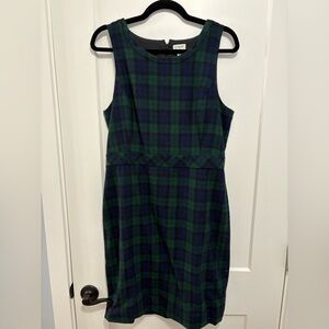 J. Crew Green and Blue Plaid Mini Dress